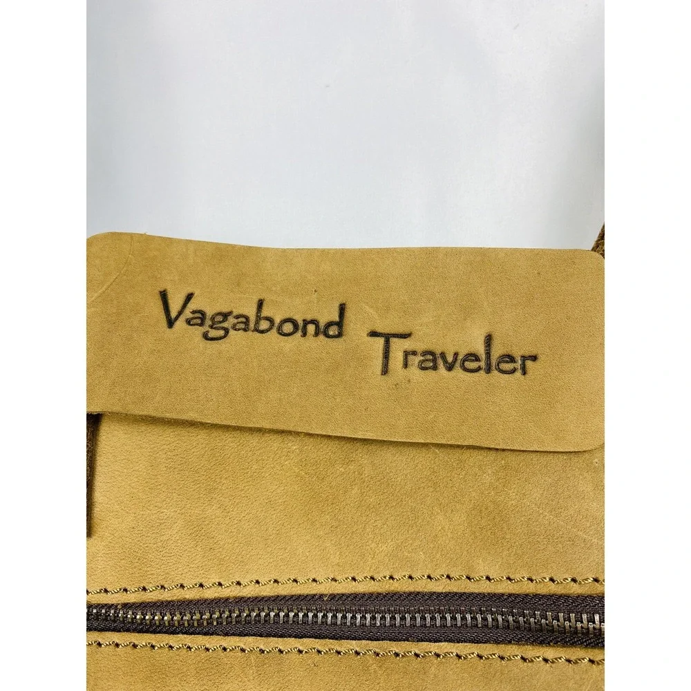 Vagabond Traveler Thick Cowhide Leather Crossbody Bag Brown Travel Purse Mens